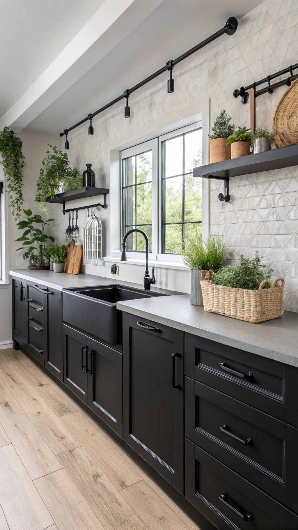 sleek monochromatic black hardware