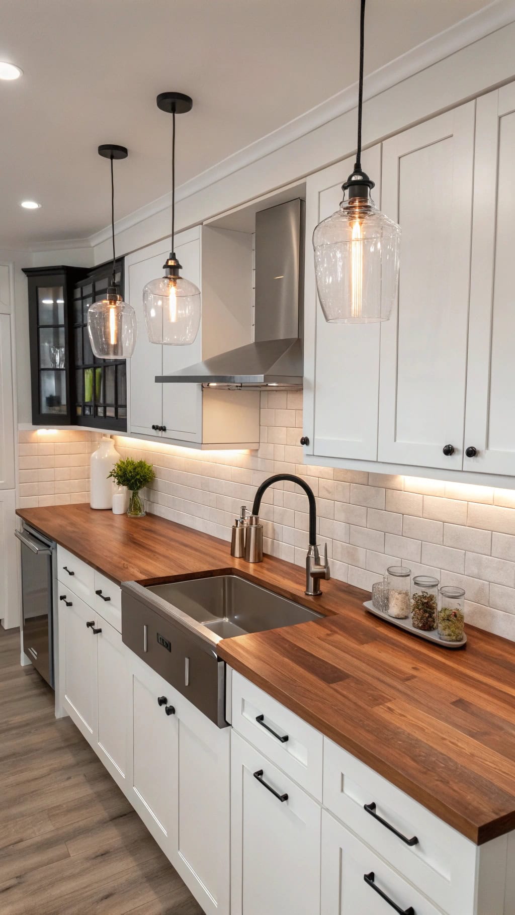 sleek red birch counter