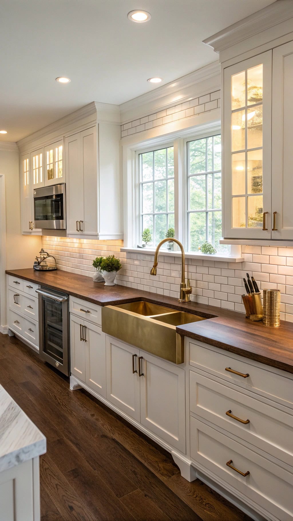 sleek walnut counter design