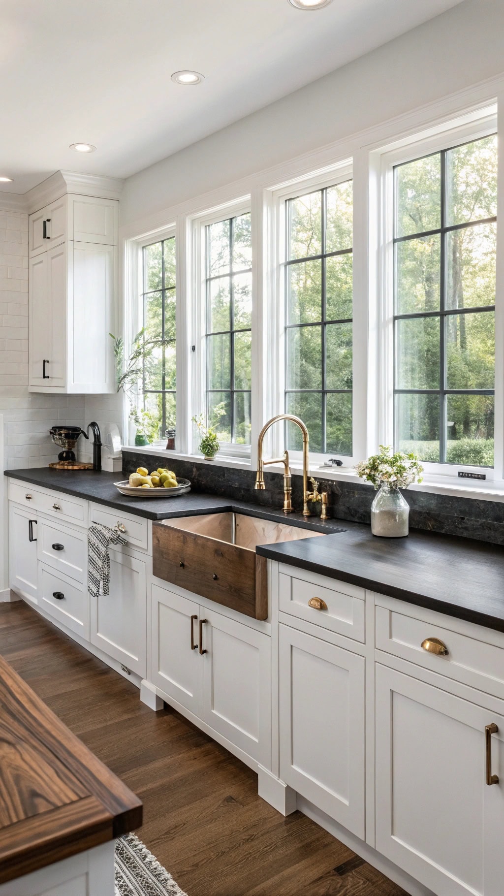 smoky black butcher block elegance