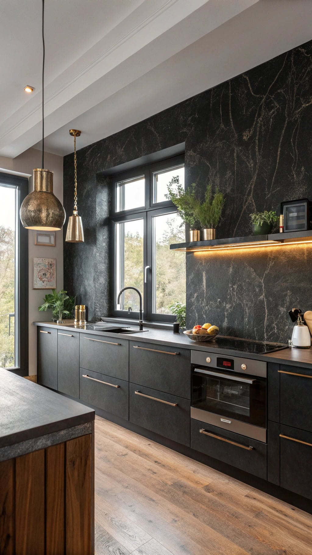 sophisticated black plaster elegance