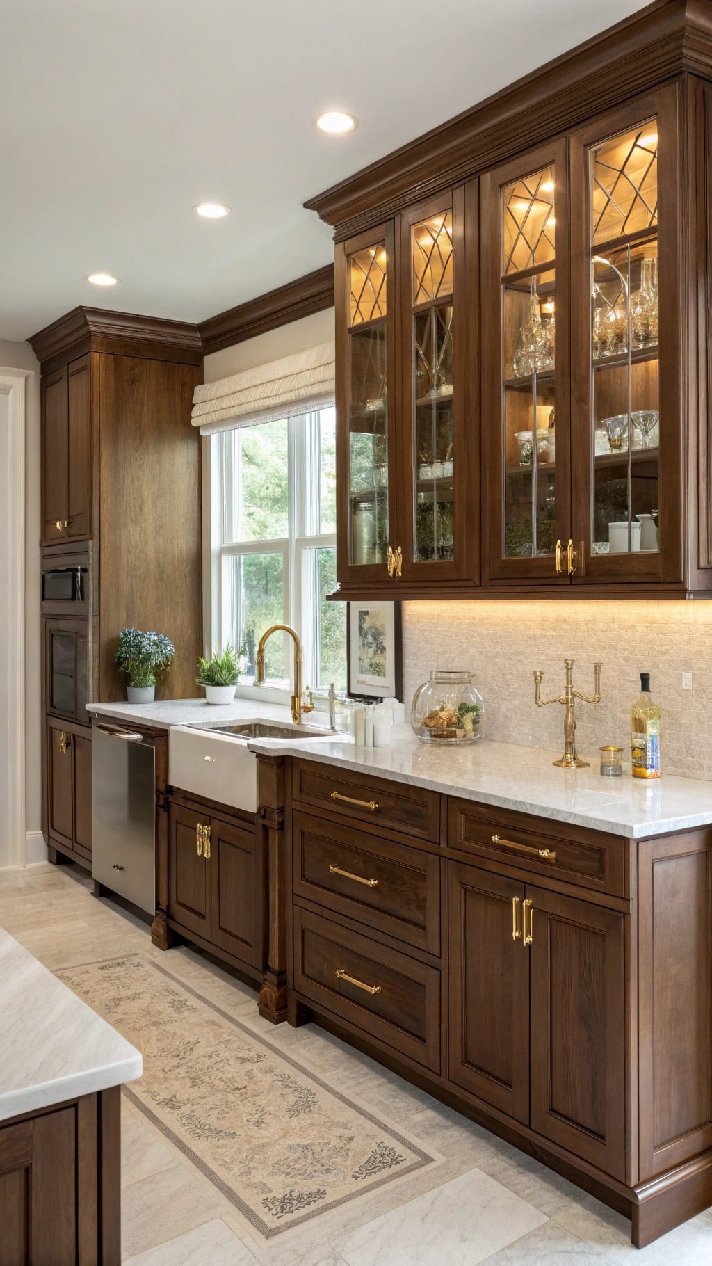 sophisticated mahogany corner storage