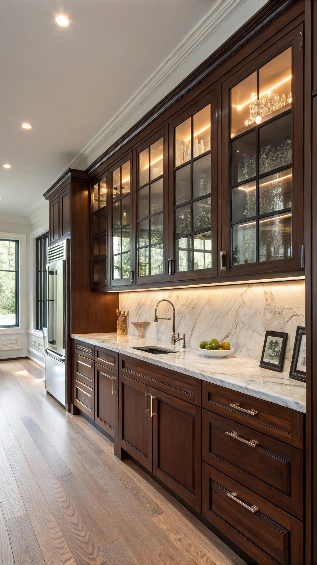 sophisticated mahogany pantry design