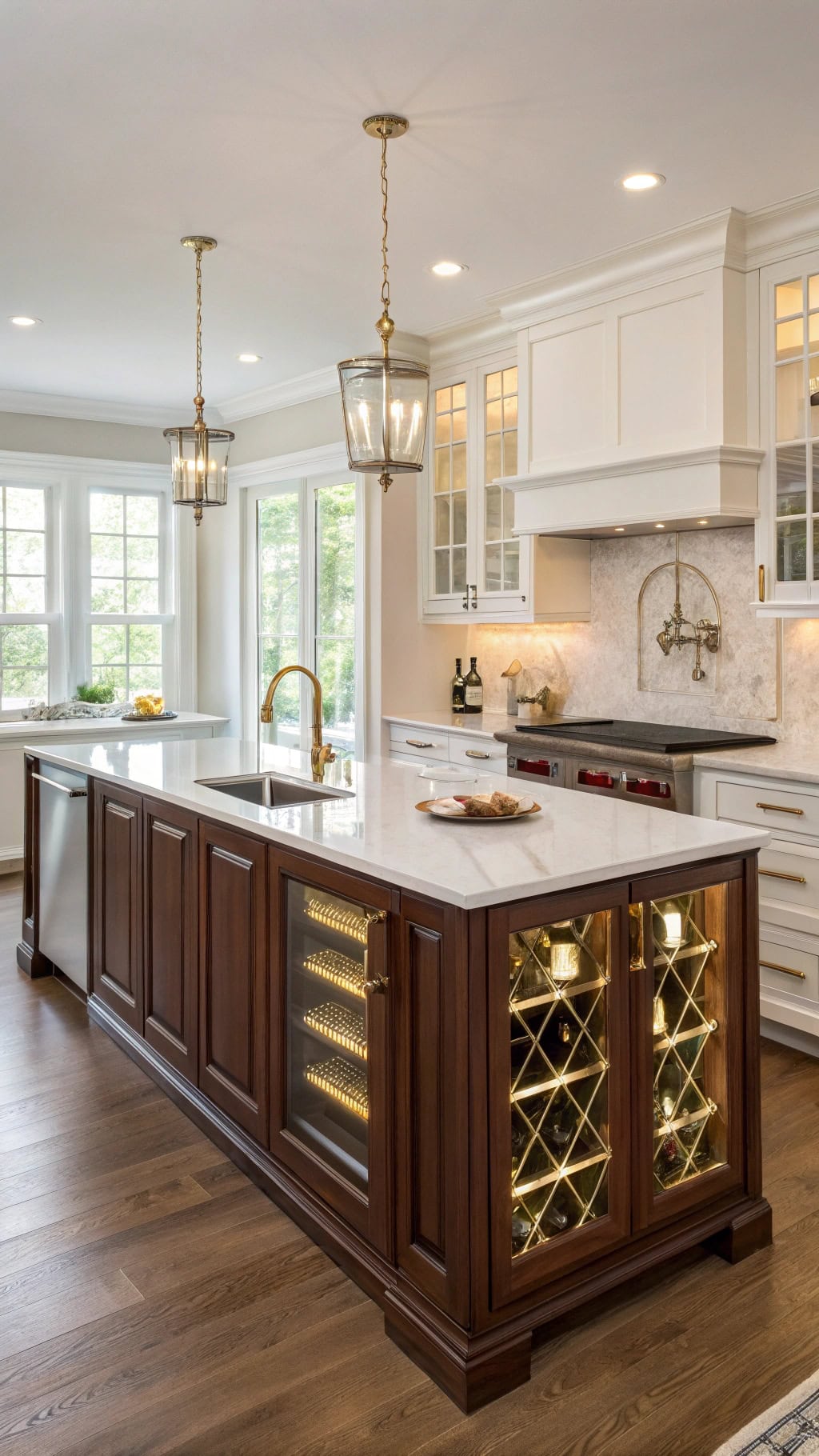 sophisticated mahogany wine storage