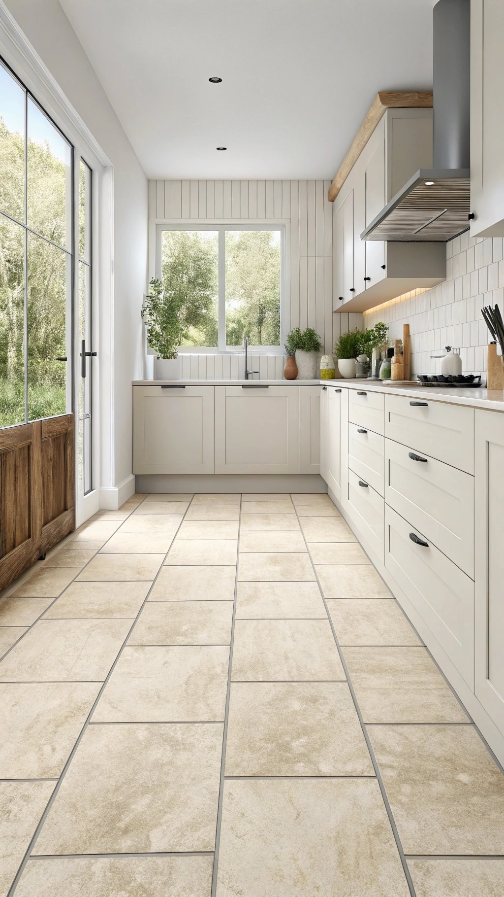 sophisticated minimalist beige tiles