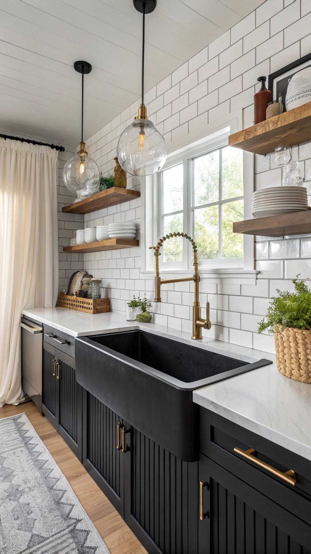 stylish black apron sinks
