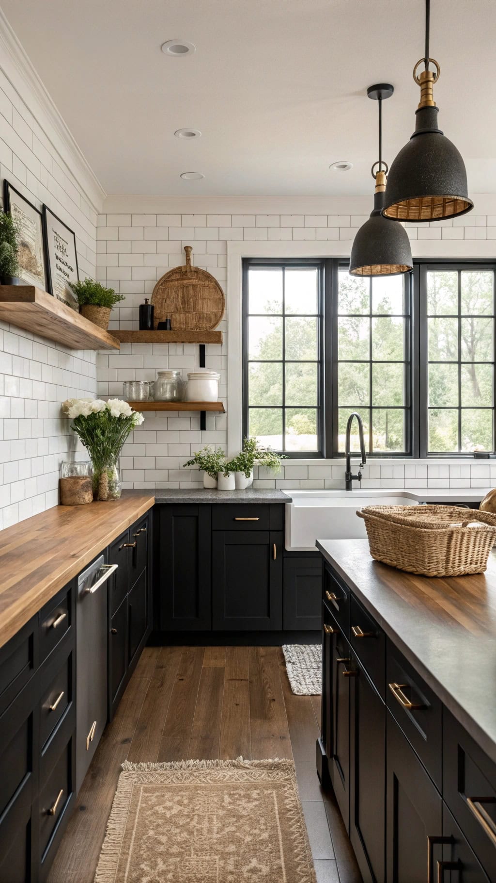 stylish black butcher block