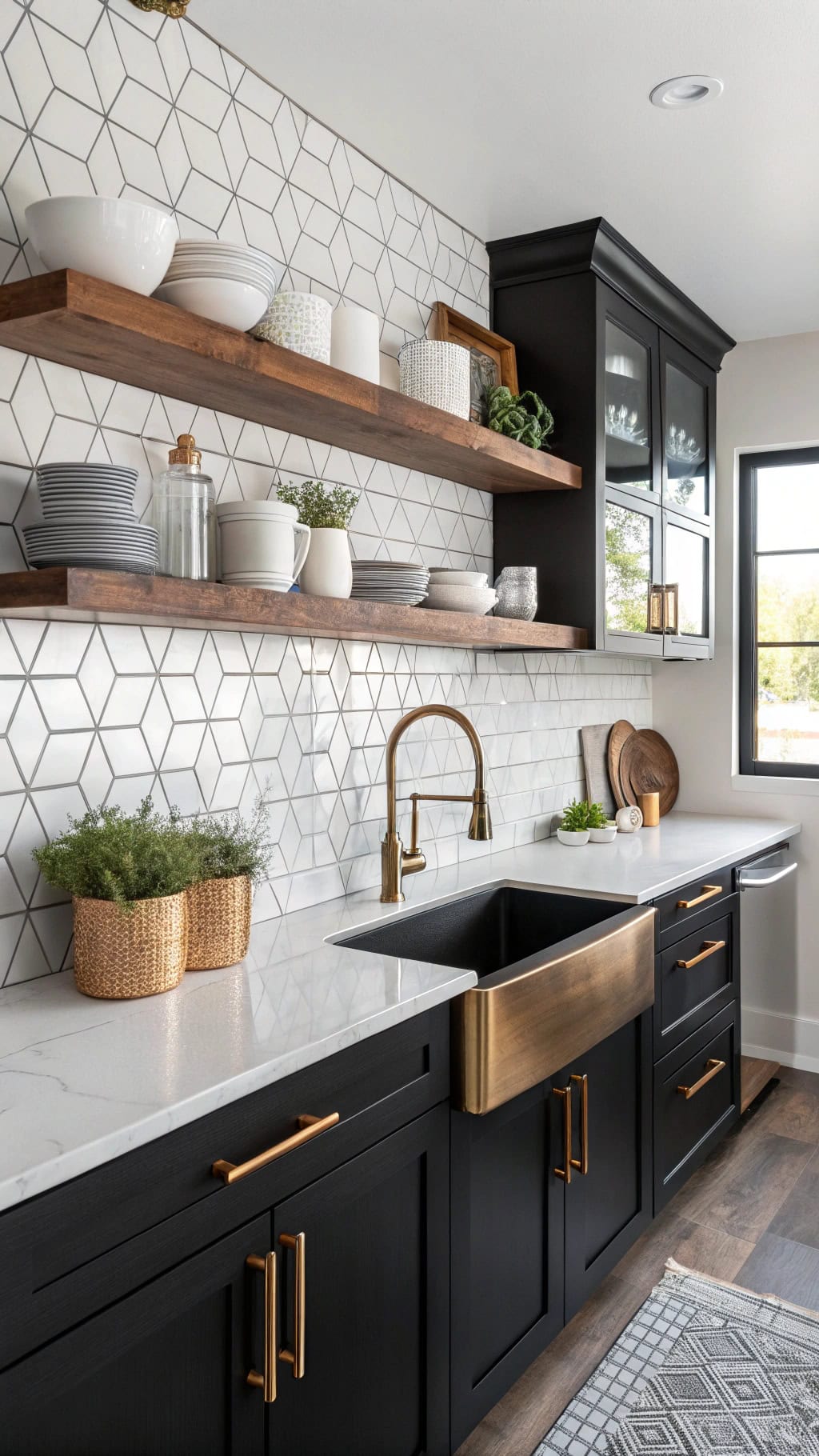 stylish black cabinets combination