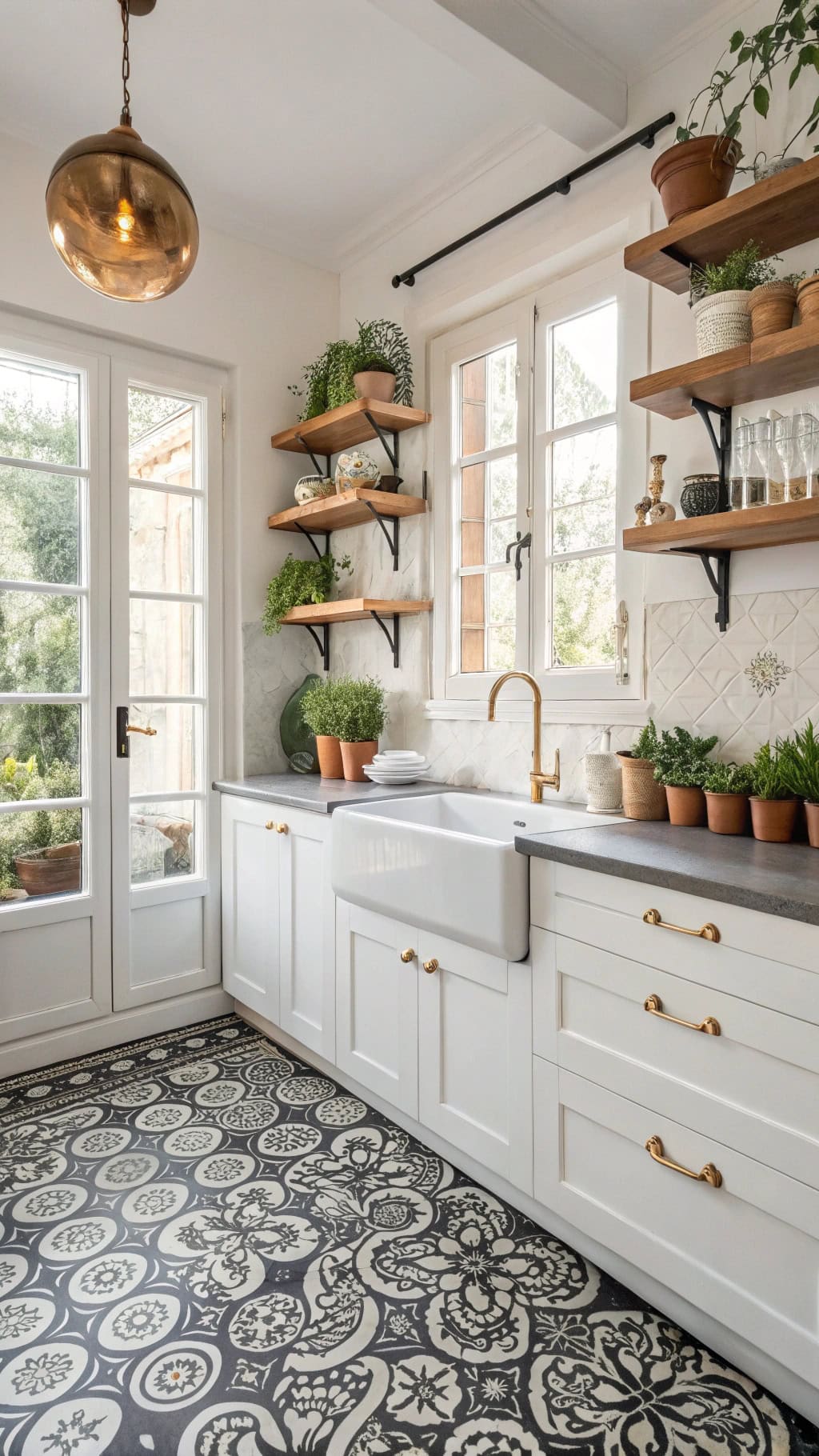 stylish black cement tiles
