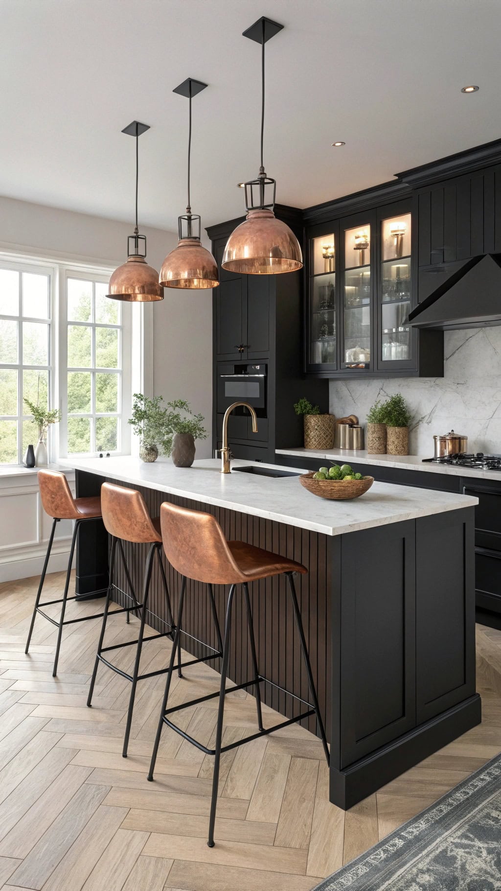 stylish black copper bar stools