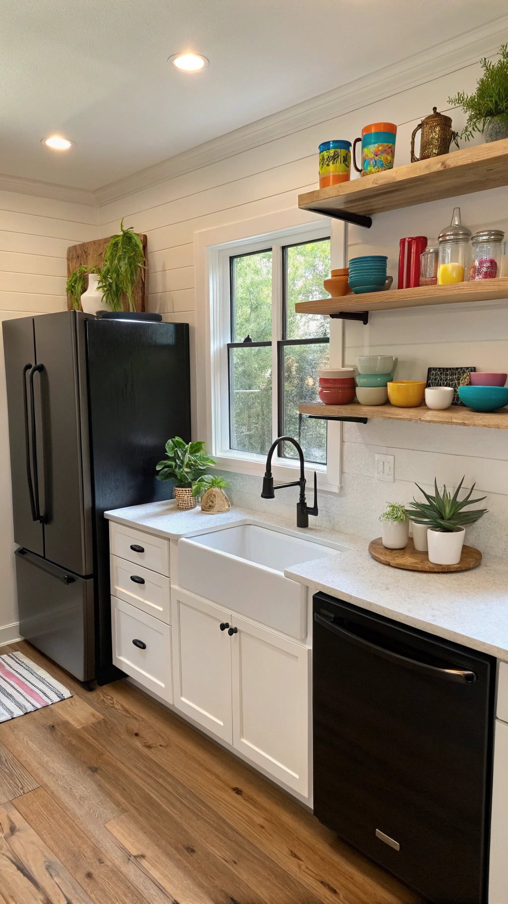 stylish black fridge shelving