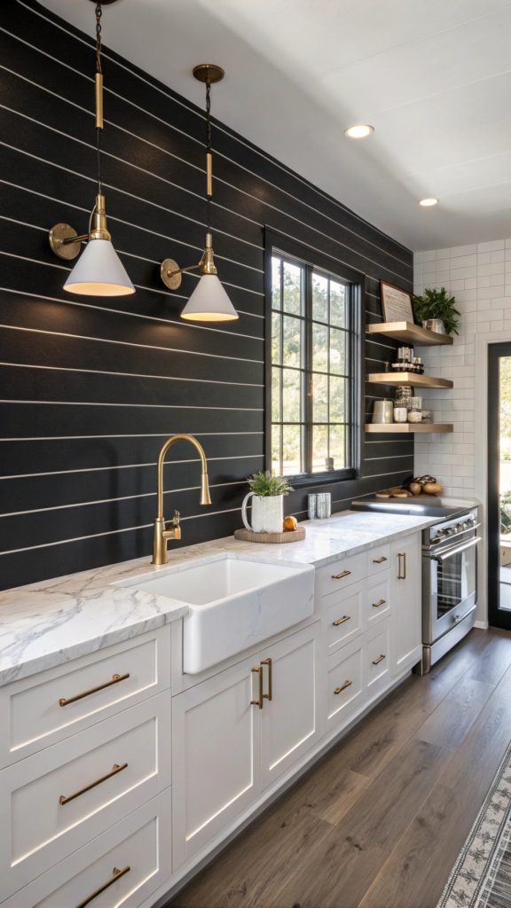 21 Beautiful Black Backsplash Kitchen Designs