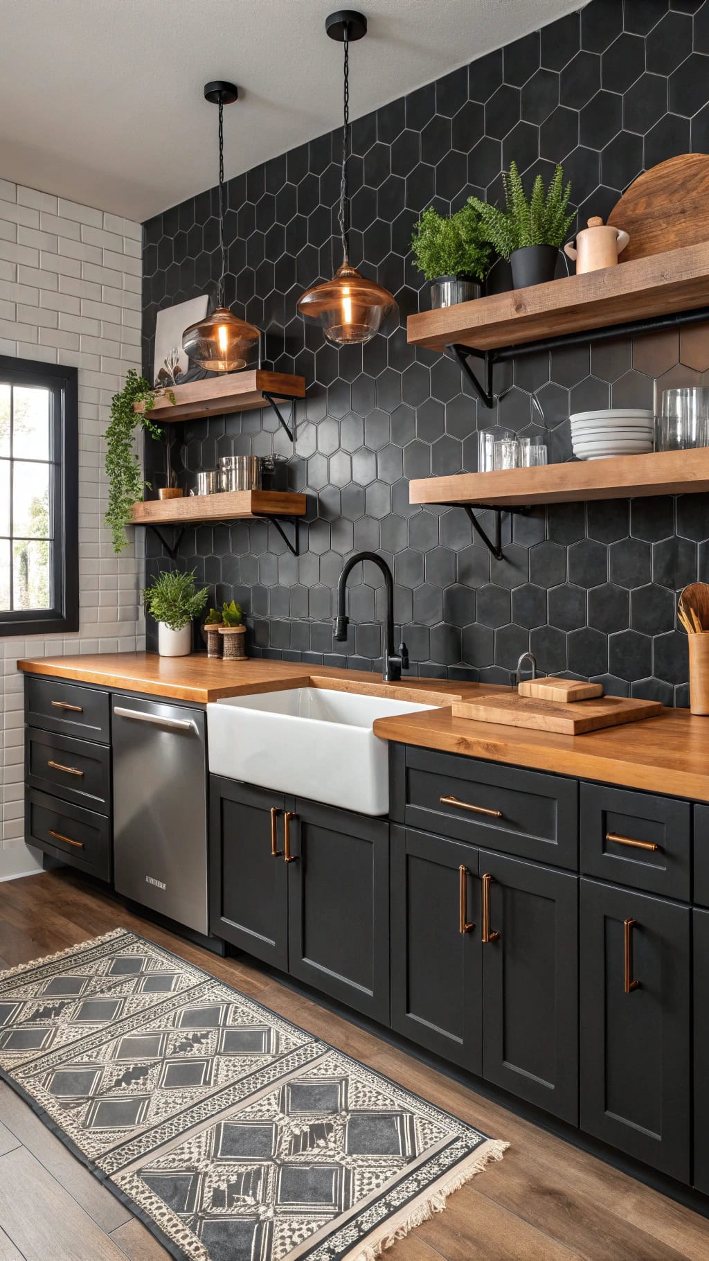 stylish black metal tiles