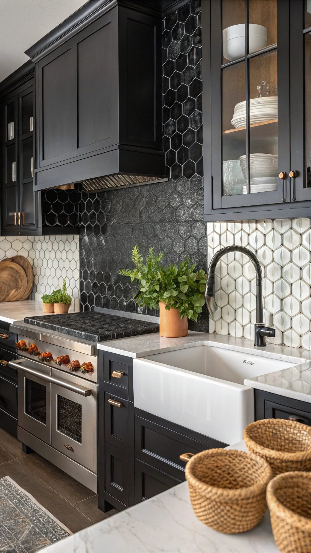 stylish black mosaic accents