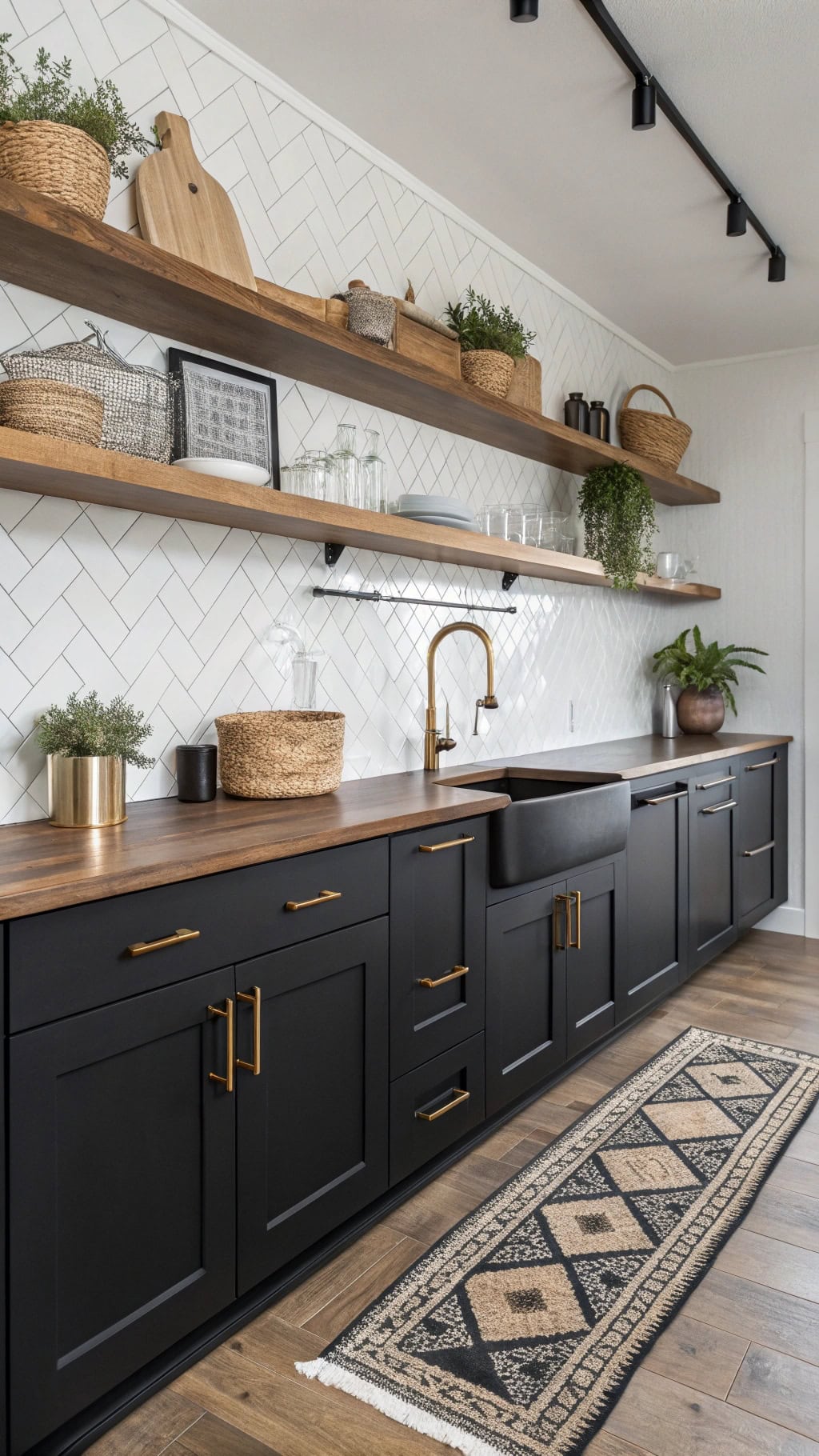 stylish black slab cabinets