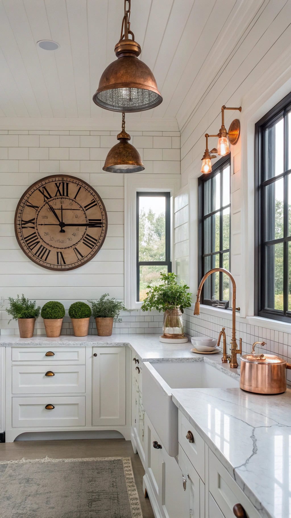 stylish copper kitchen clocks