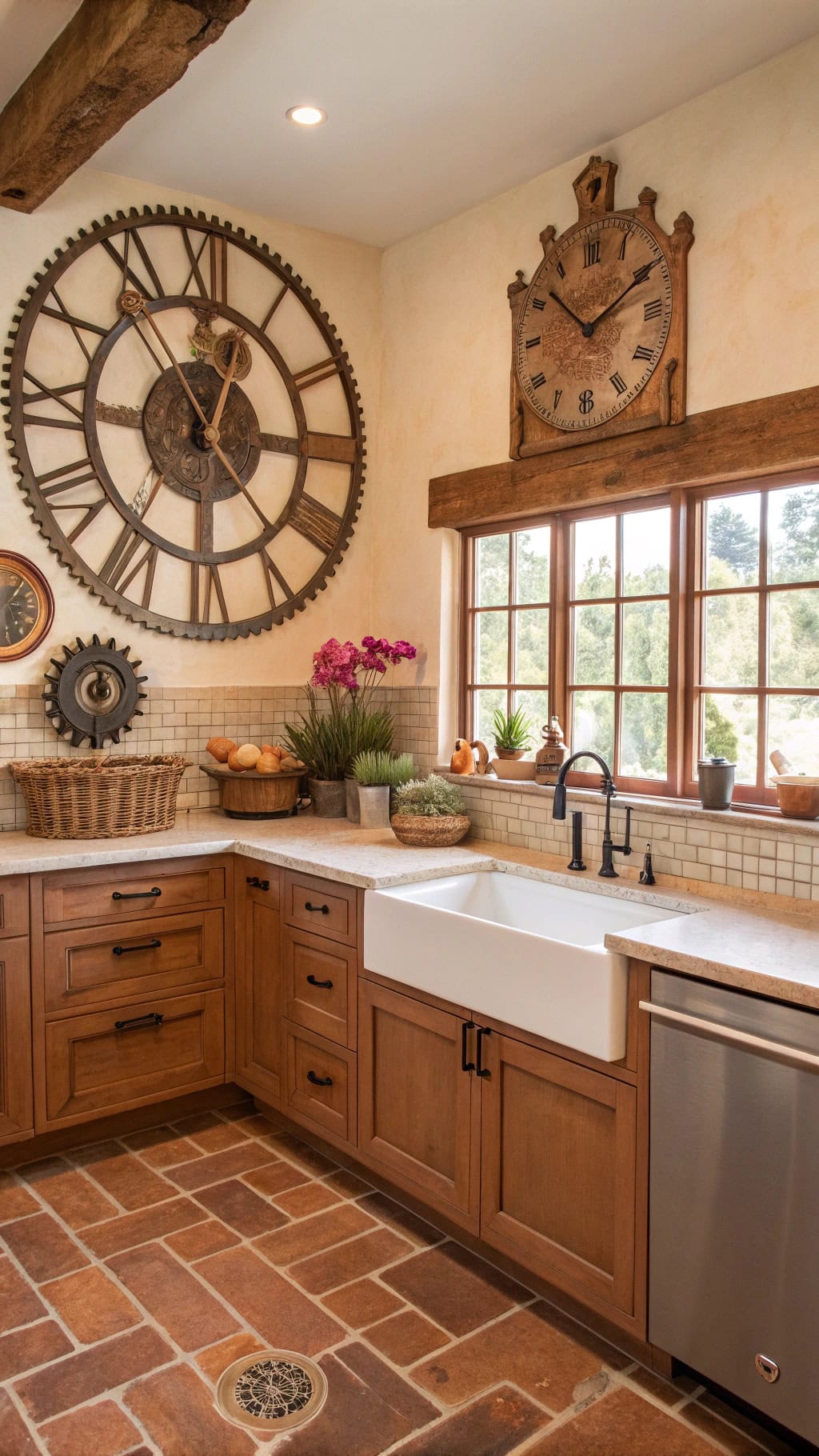 stylish copper kitchen clocks
