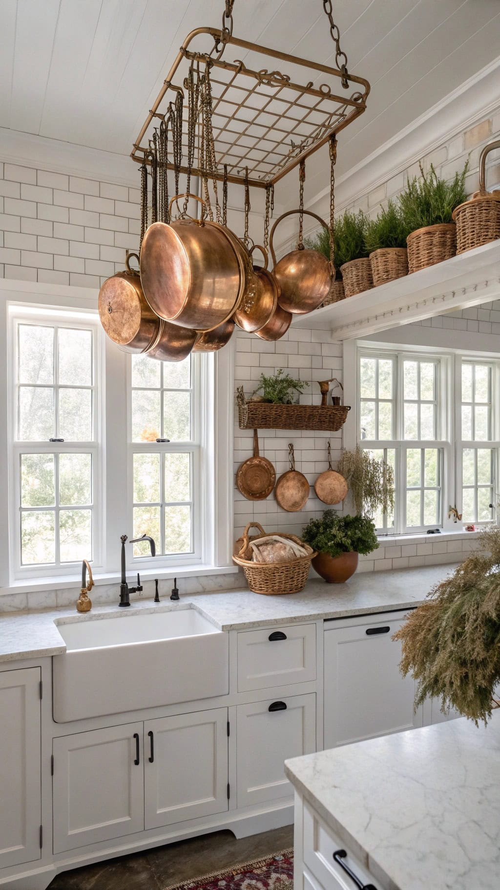 stylish copper pot storage