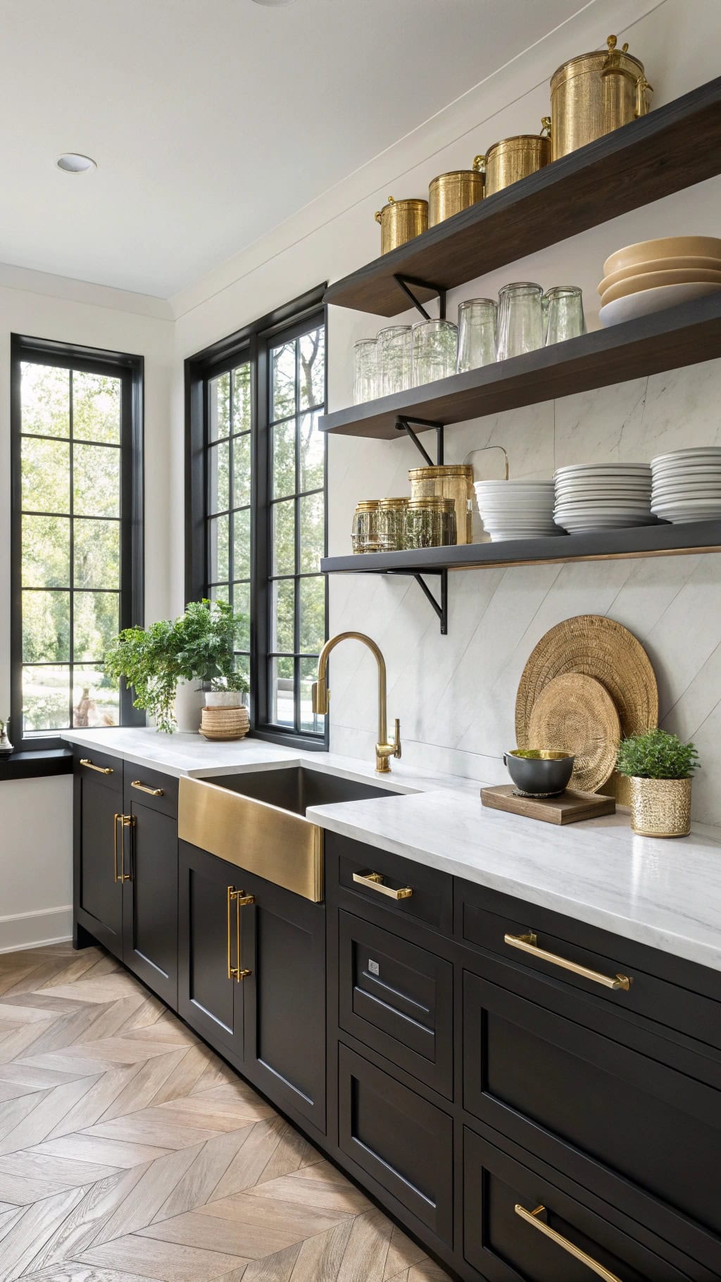 stylish open shelving display