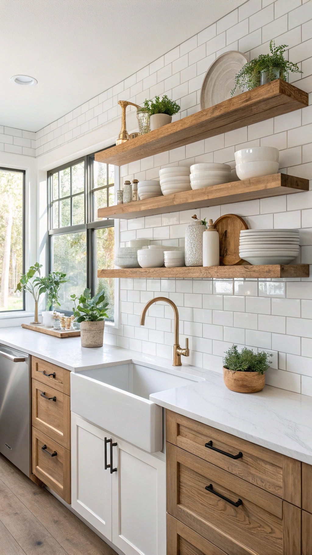 stylish open shelving display