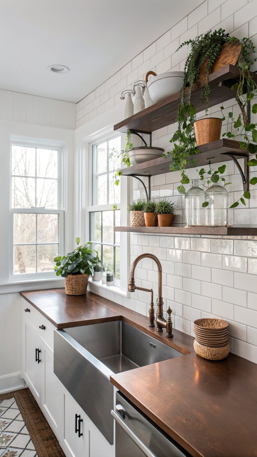 stylish open shelving display