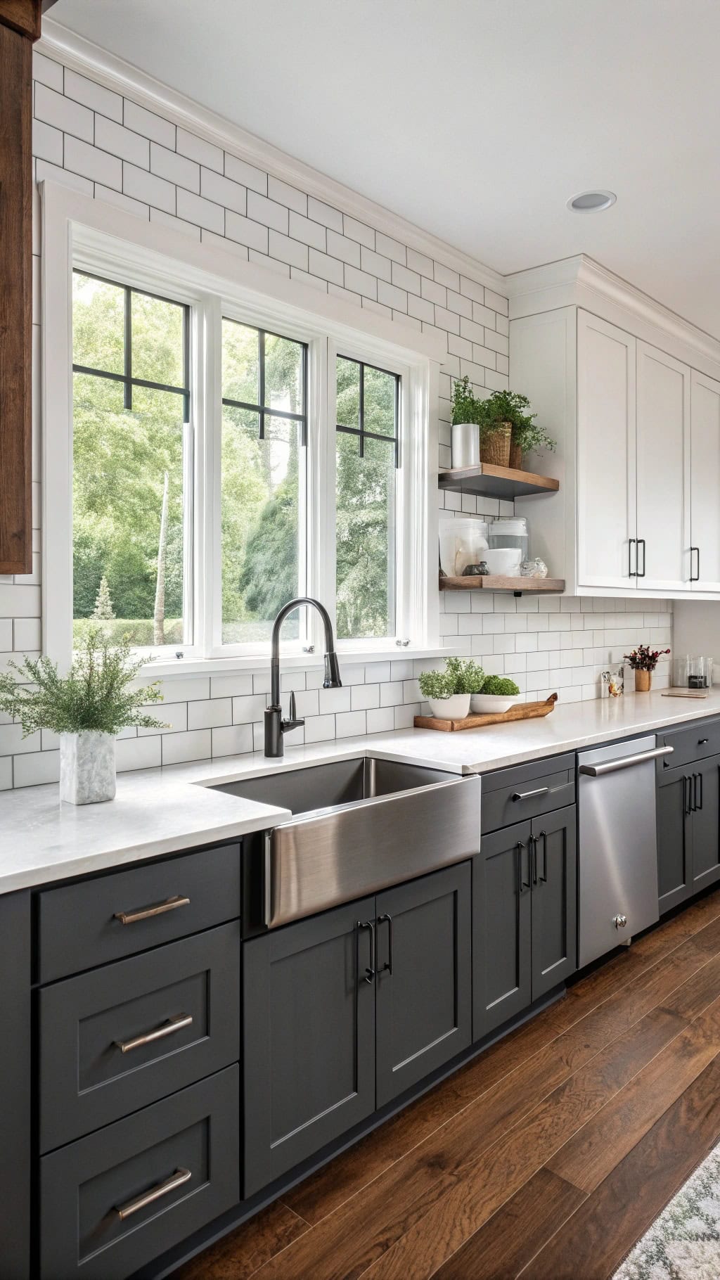 stylish two tone cabinet combinations