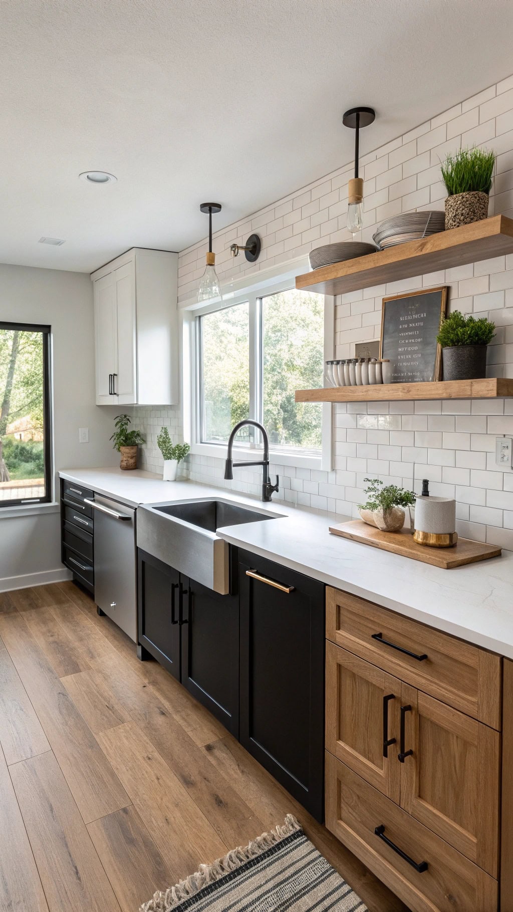 stylish two tone cabinet design