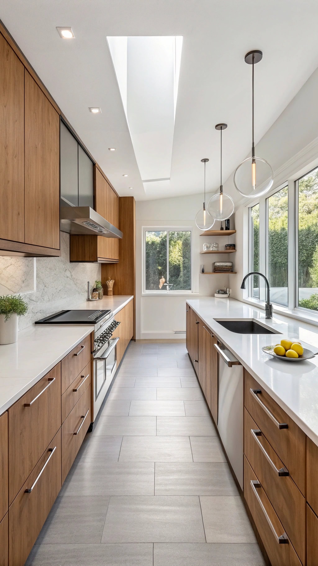 teak minimalist kitchen design