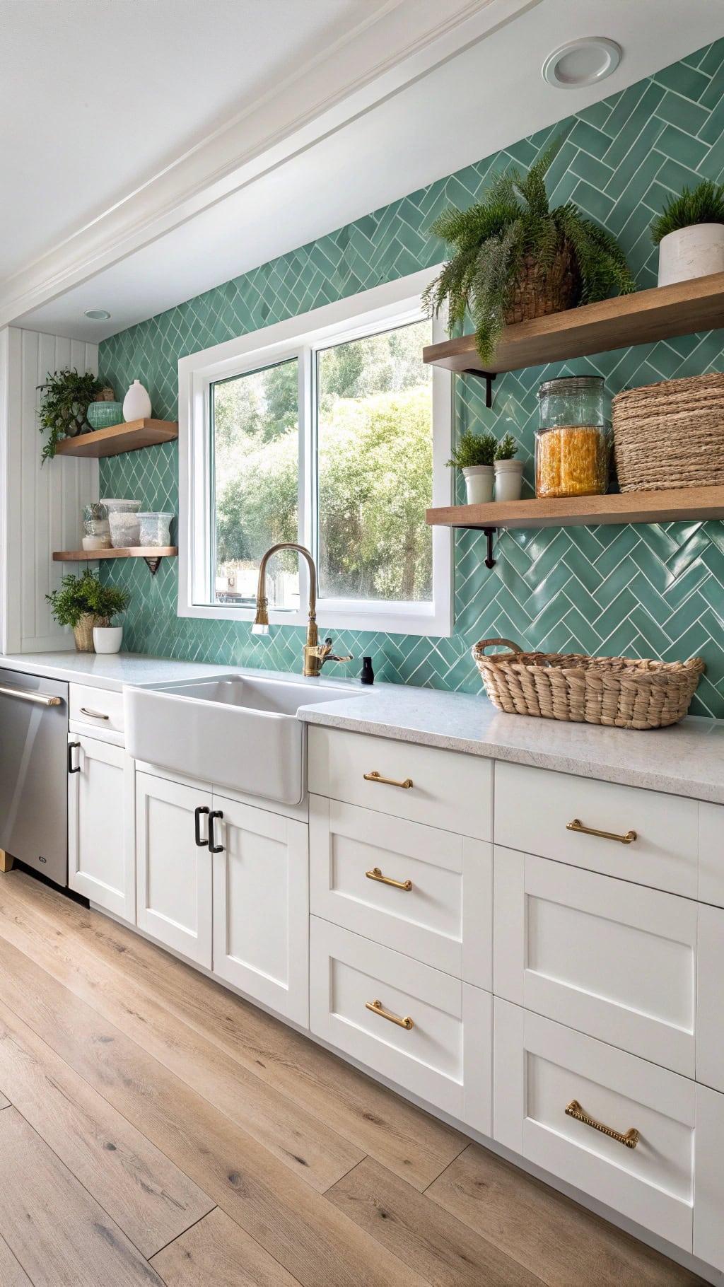 teal basket weave accent