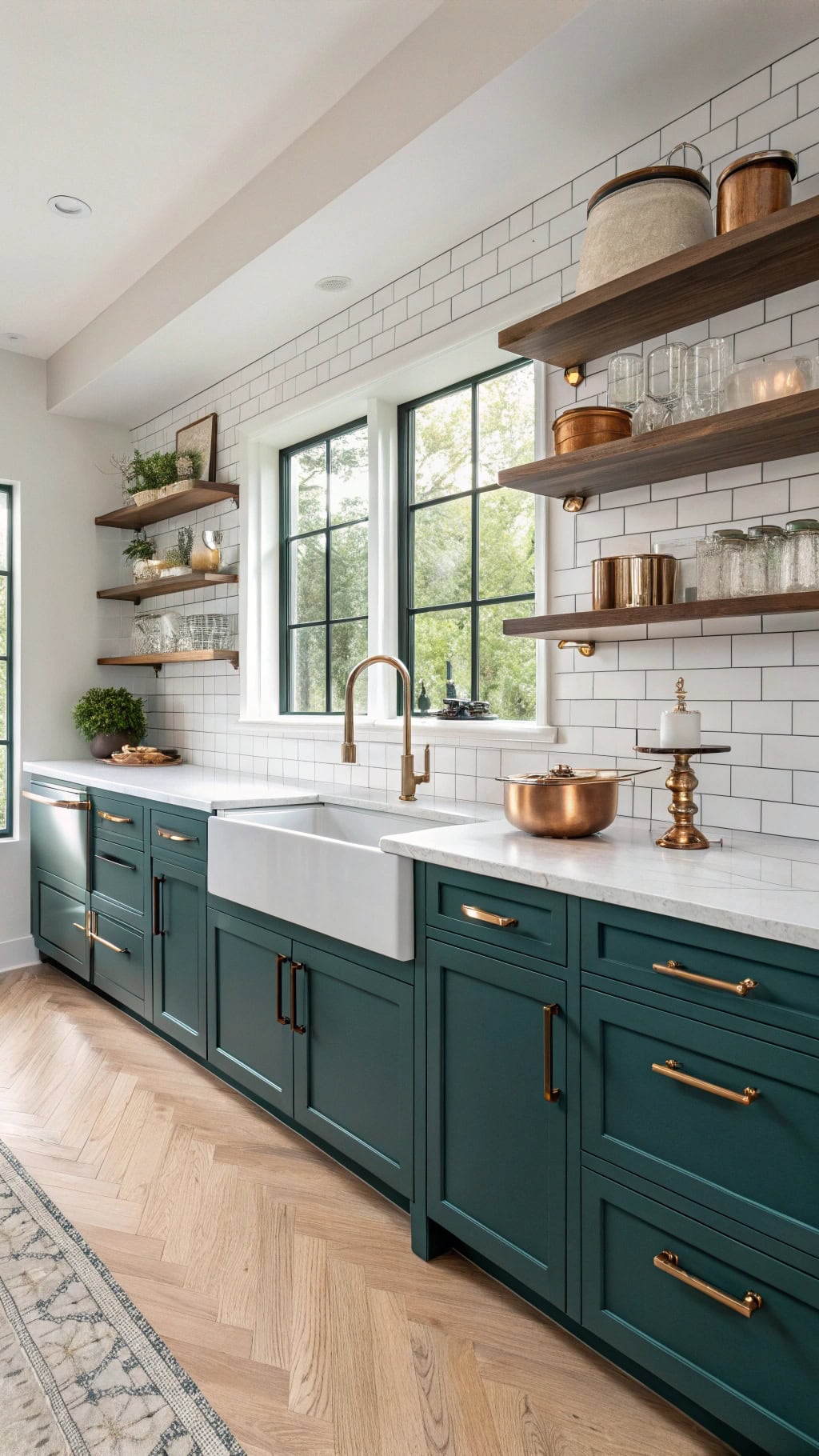 teal cabinet frames elevate elegance