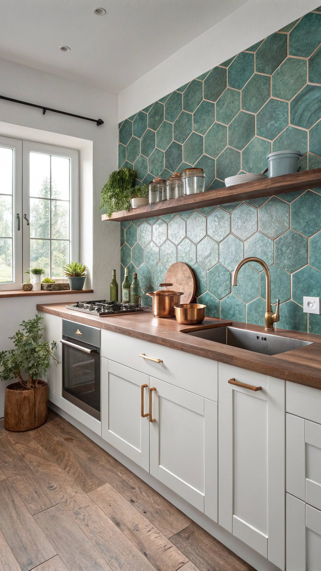 teal concrete tile aesthetics