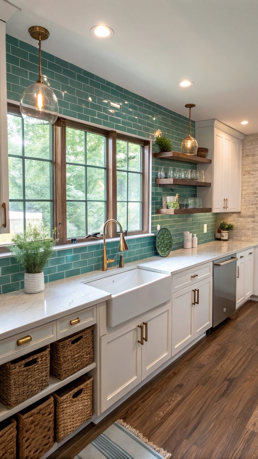 teal glass subway tiles