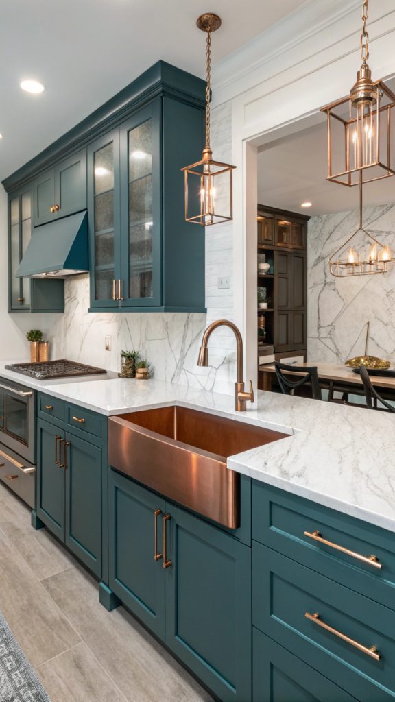 21 Gorgeous Teal Kitchen Cabinet Ideas