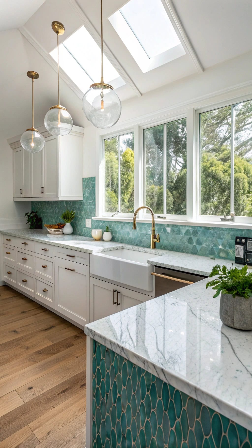 teal mosaic kitchen oasis