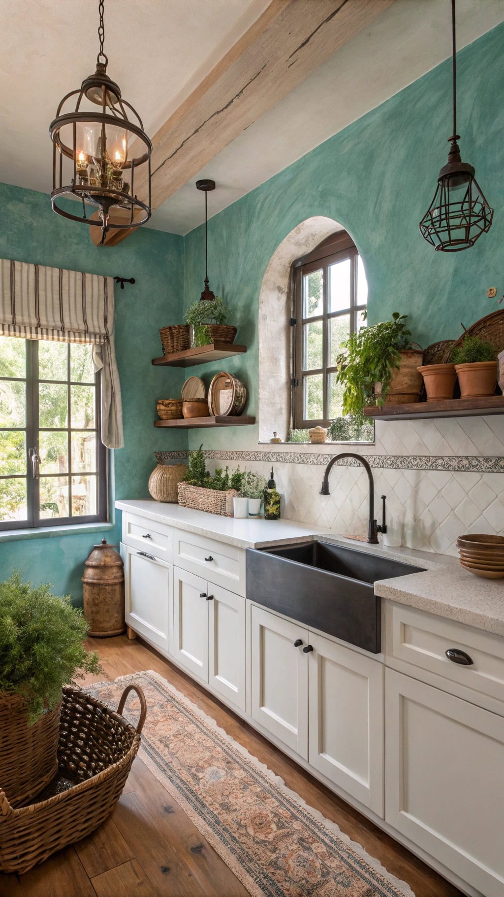 teal plaster mediterranean elegance