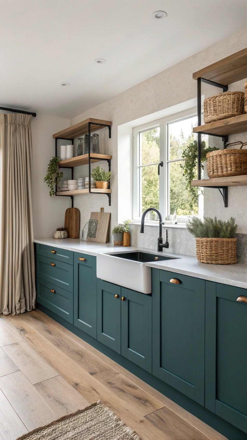 teal scandinavian kitchen elegance