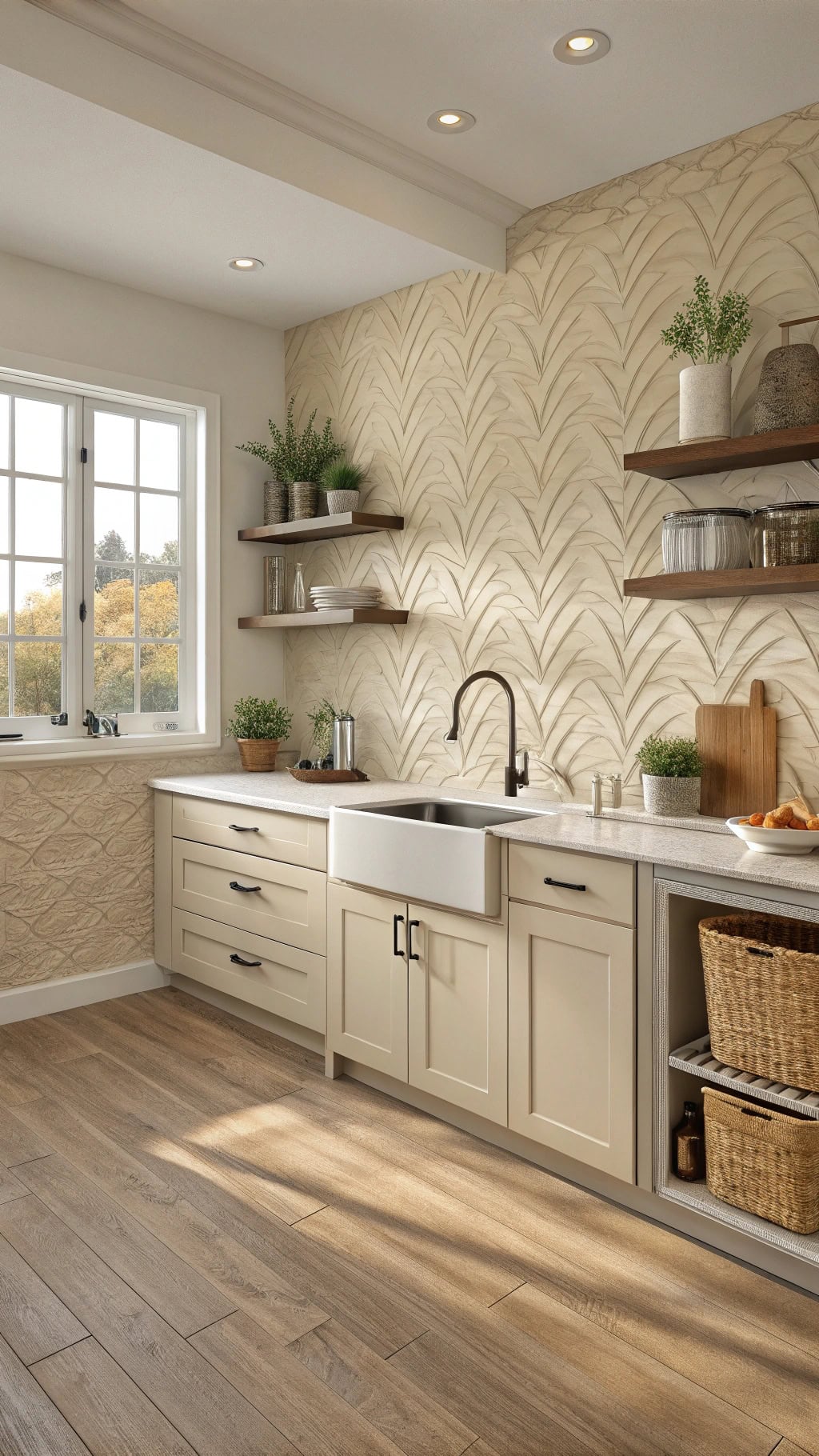 textured beige kitchen backsplashes