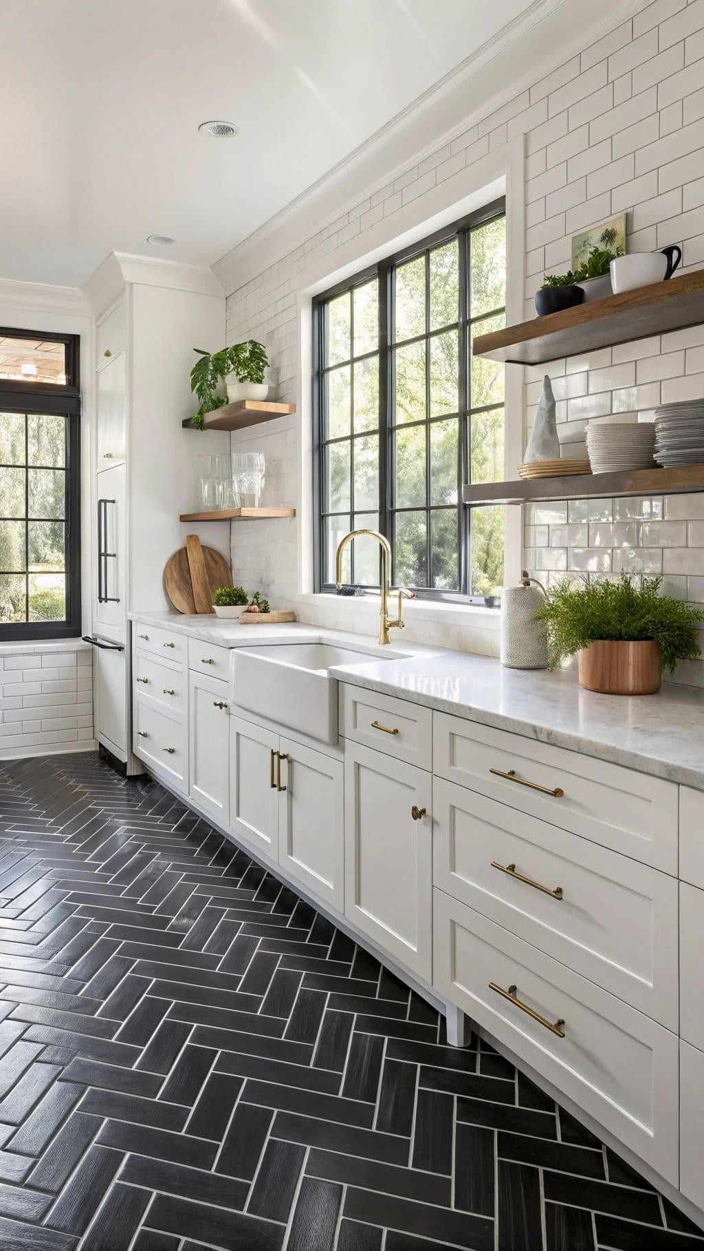 timeless black basketweave floors