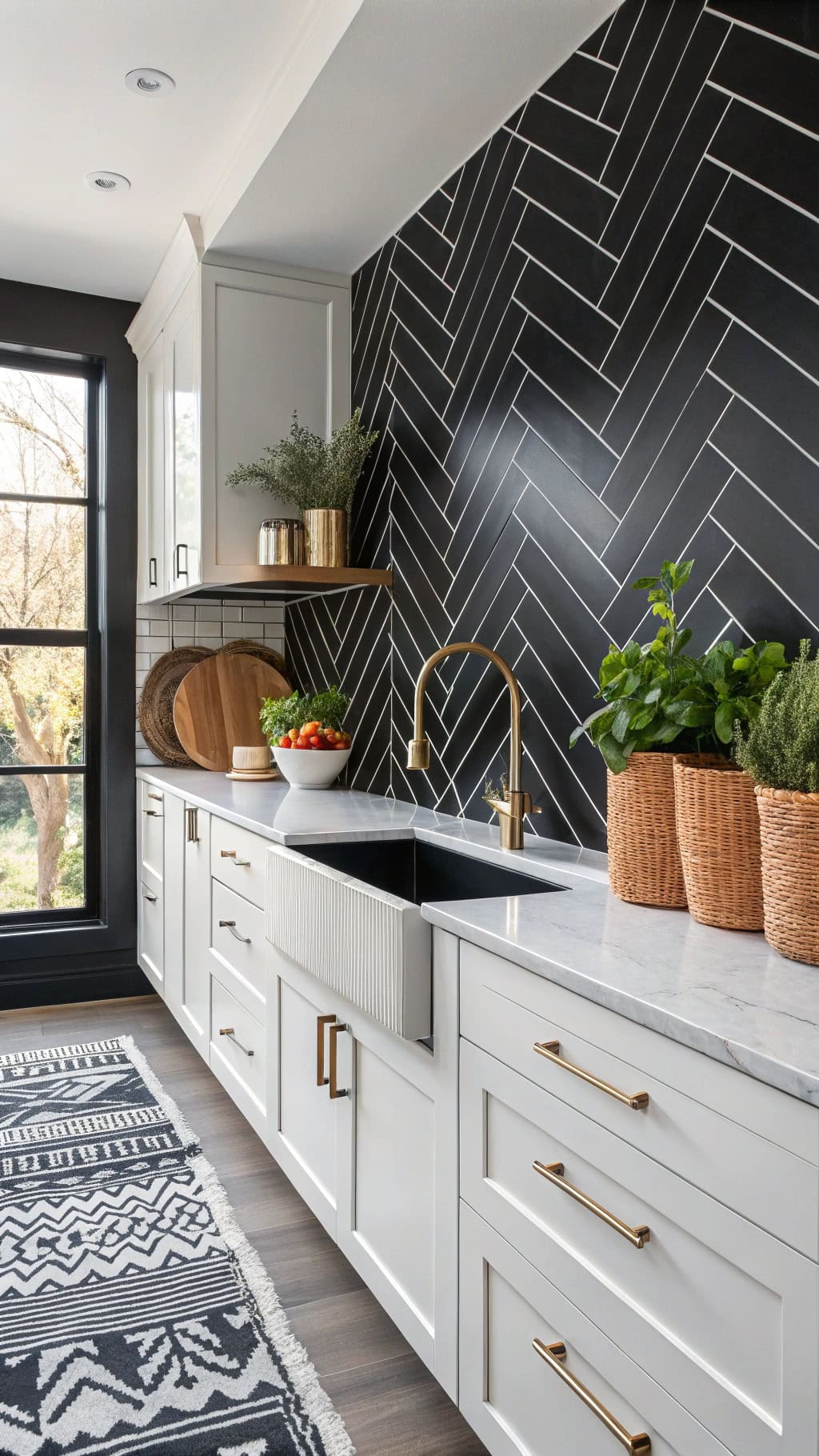 timeless black herringbone elegance