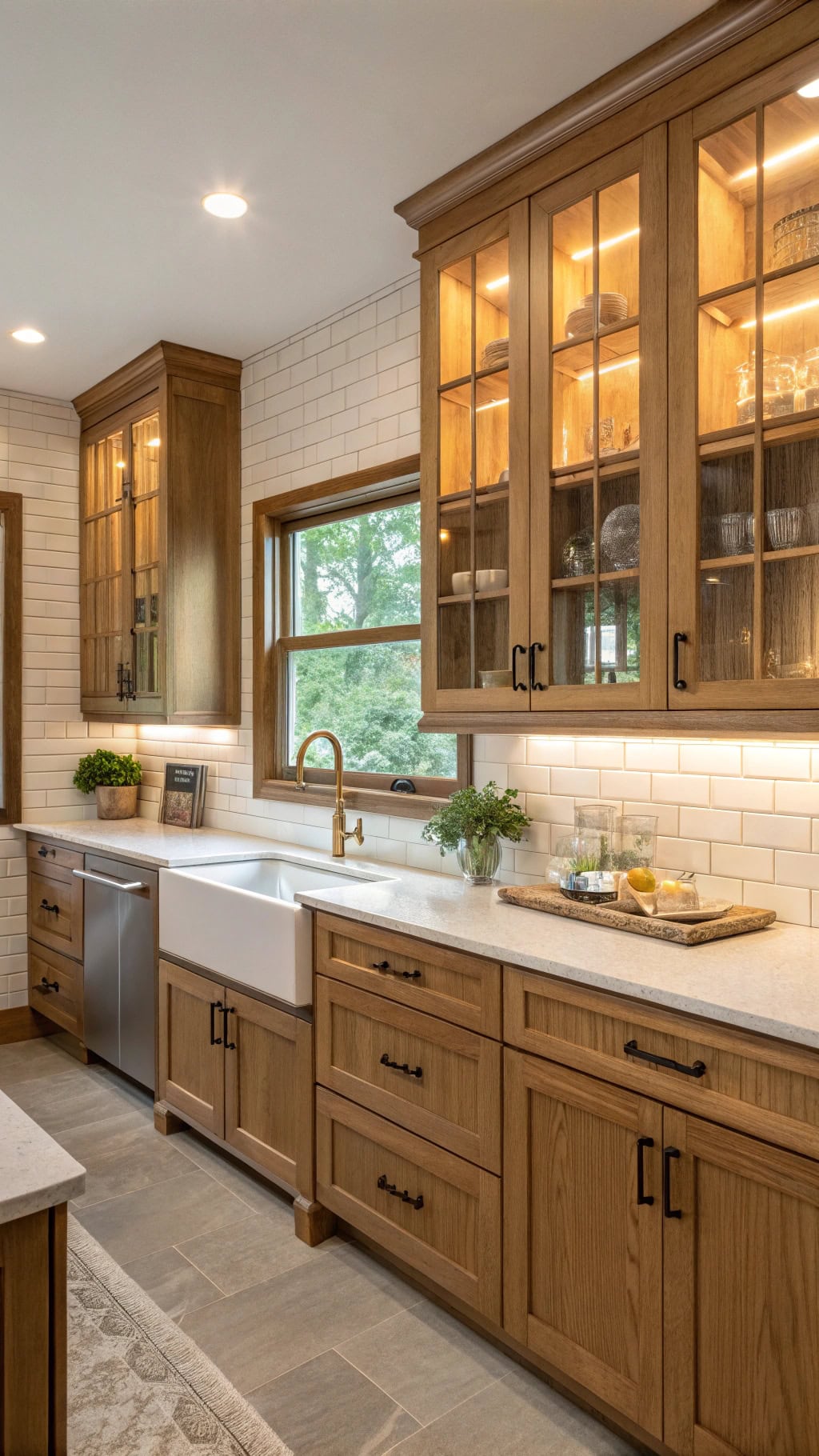 timeless oak corner kitchen