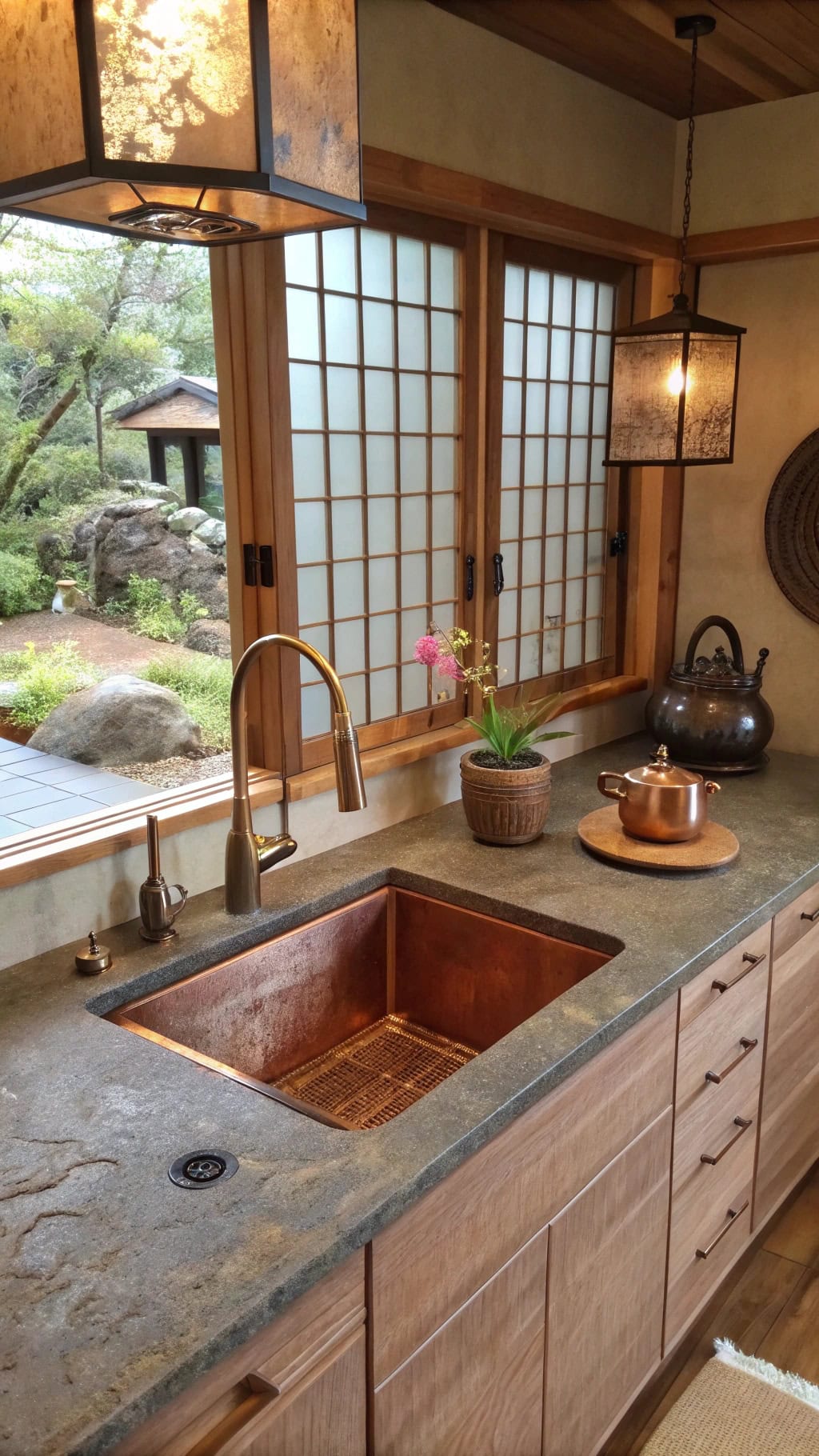 tranquil copper garden sanctuary