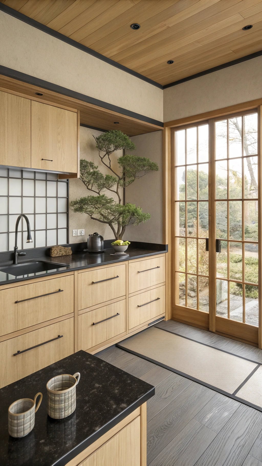 tranquil zen kitchen design