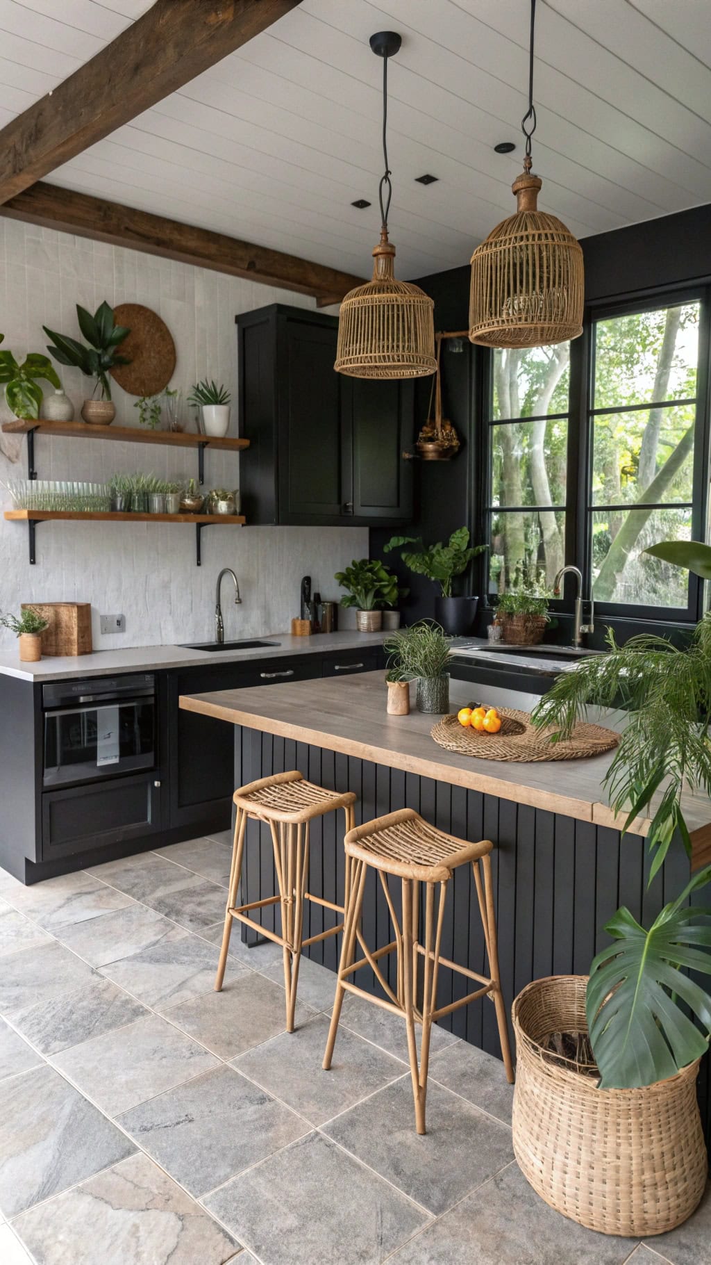 tropical elegance in black