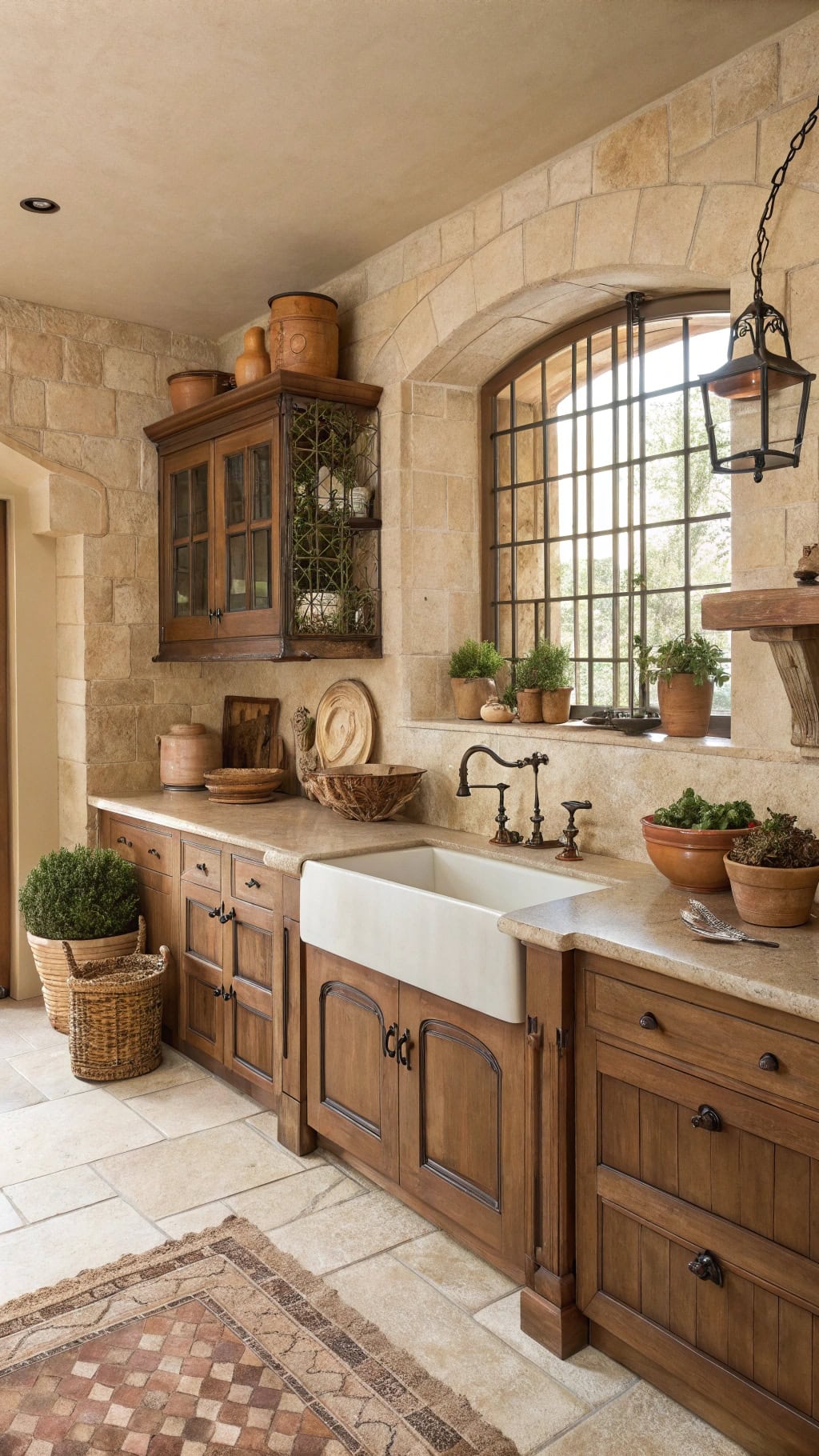 tumbled edge beige tiles