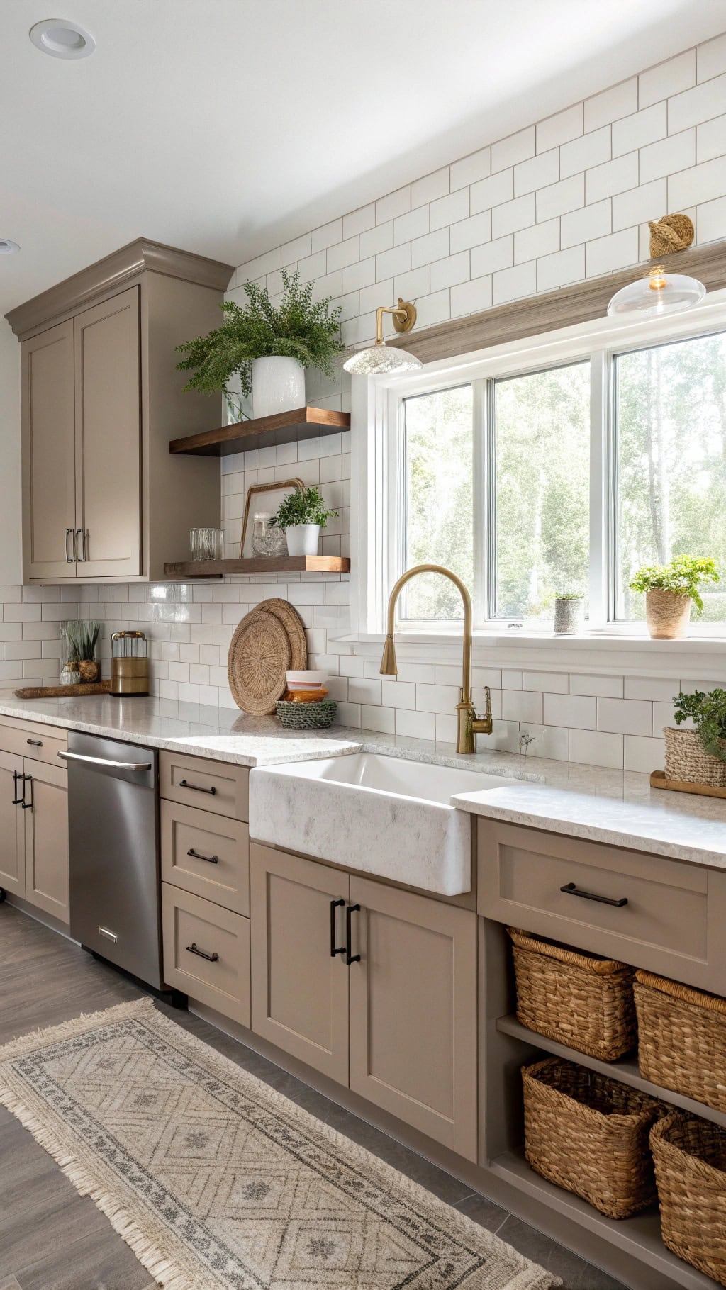 two tone beige cabinet combinations