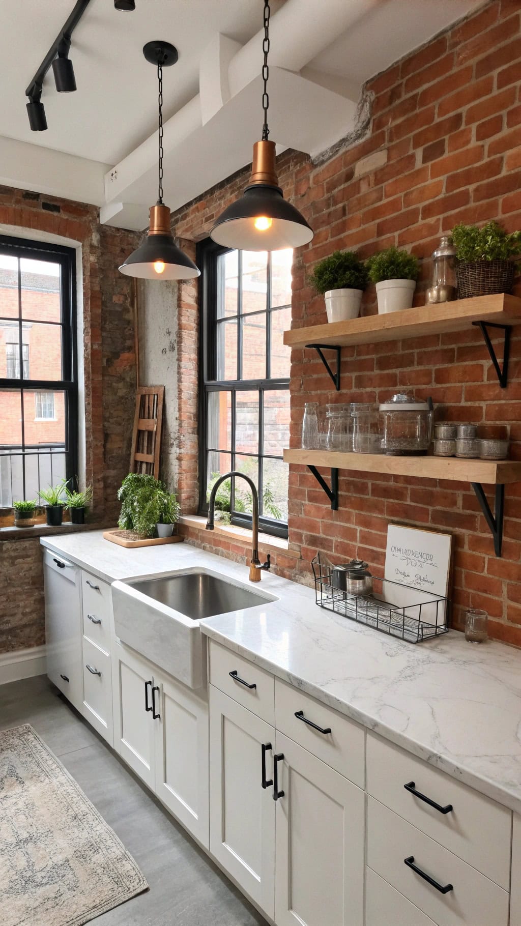 urban chic rustic backsplash