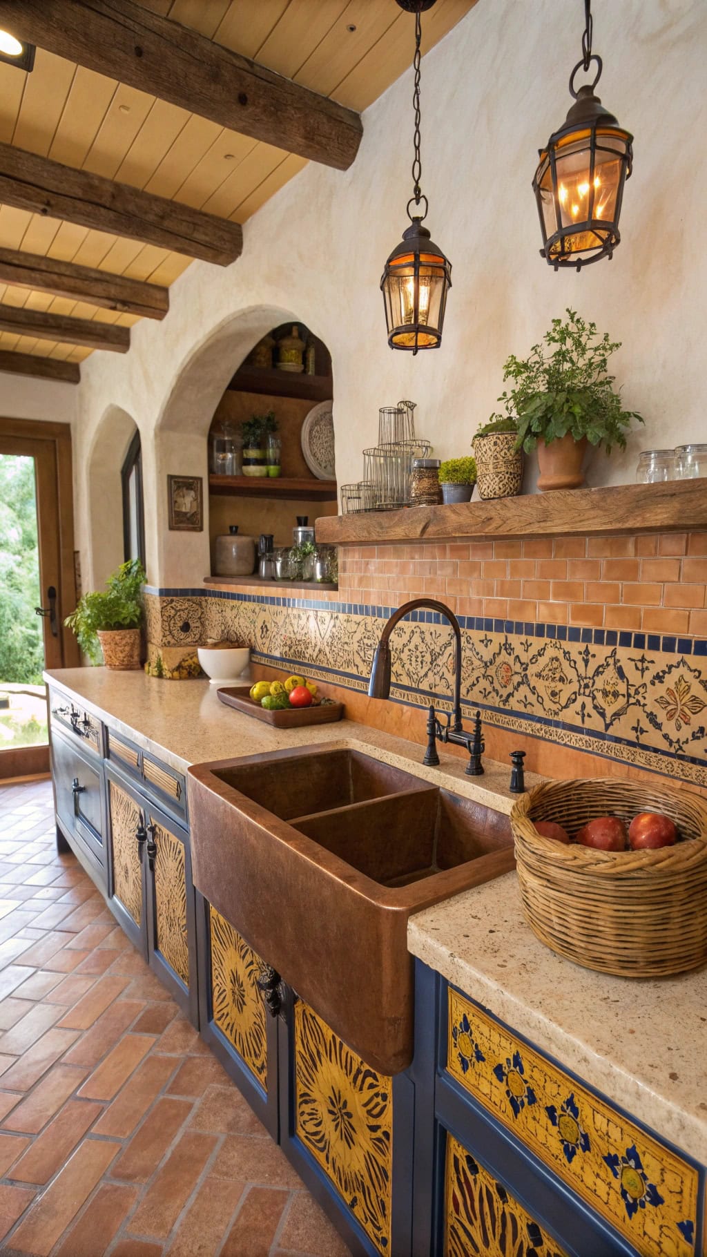 vibrant hacienda kitchen decor