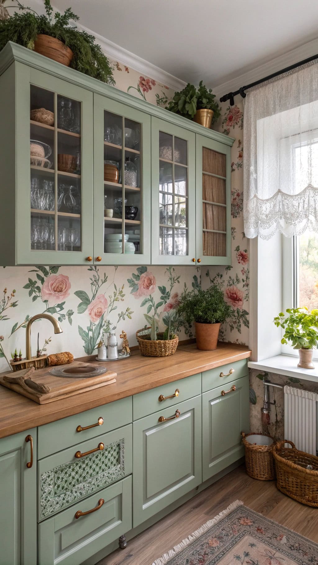vintage floral kitchen decor