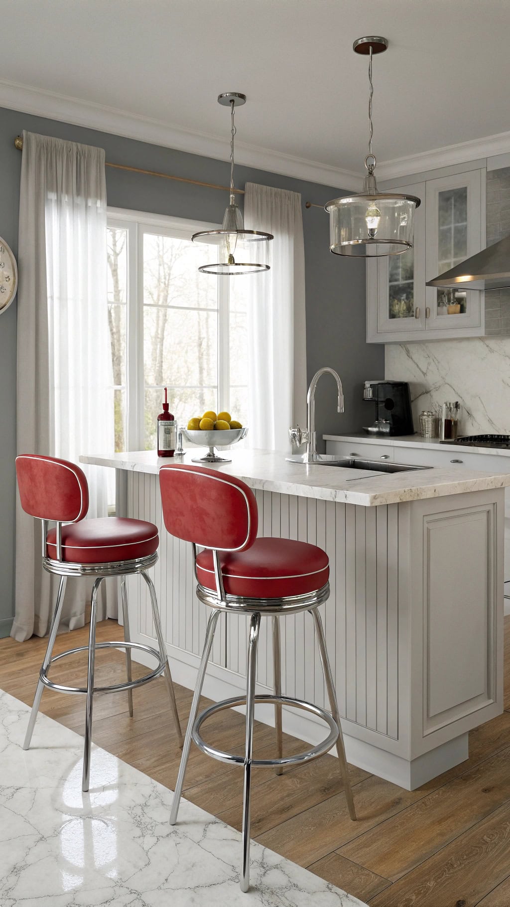 vintage red bar stools