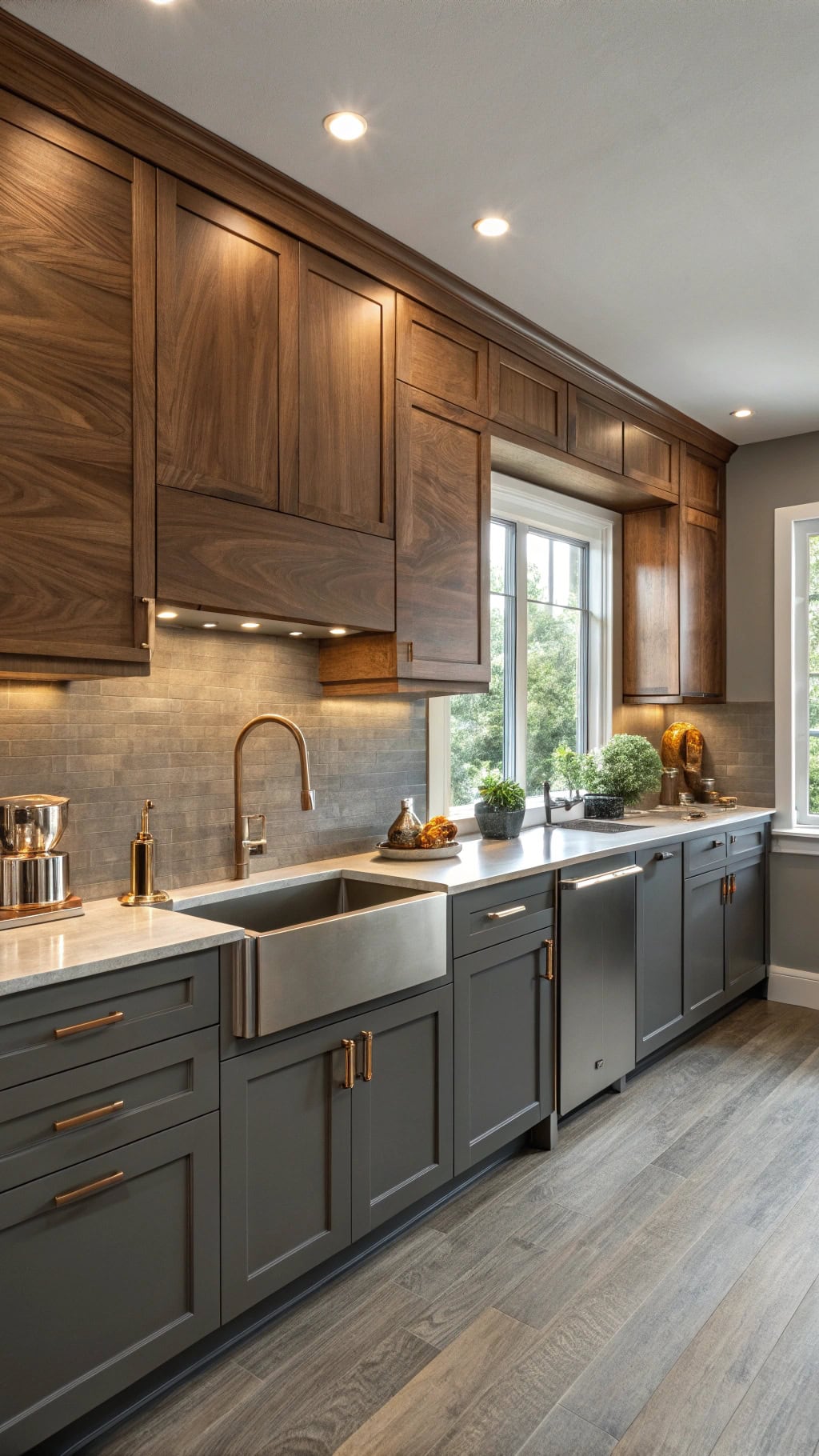 walnut and slate combination